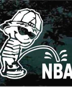 Calvin pee on the NBA decal sticker