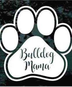 Bulldog Mama Paw Print Dog Decal Sticker