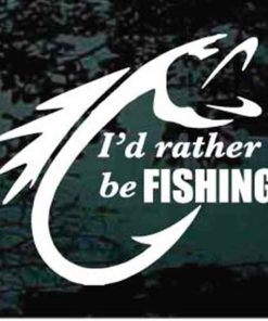 Rather be fishing hook catfish decal sticker