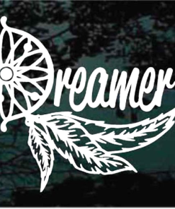 Dreamer Dream Catcher feather window decal Sticker