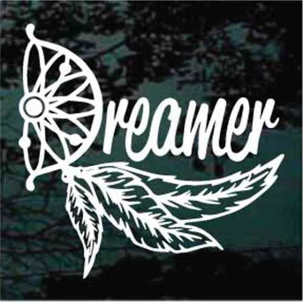 Dreamer Dream Catcher feather decal sticker