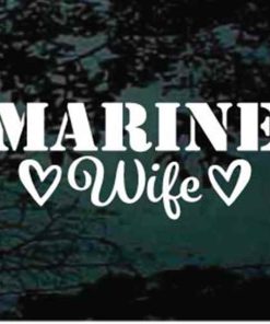 Marine wife hearts decal sticker