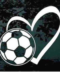Soccer Love Heart Decal Sticker