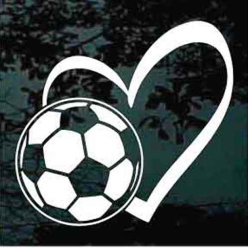 Soccer Love Heart Decal Sticker