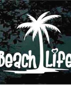 Beach life palm tree decal sticker