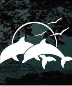 Dolphin sunset decal sticker