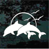 Dolphin sunset window decal Sticker