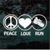 Peace Love Run Runner Running Decal Sticker