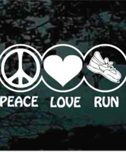 Peace Love Run Runner Running Decal Sticker