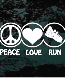 Peace Love Run Runner Running window decal Sticker