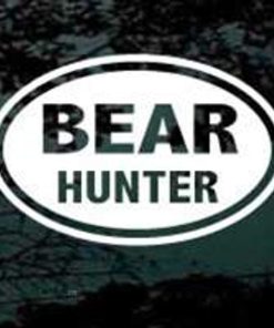 Bear hunter oval decal sticker
