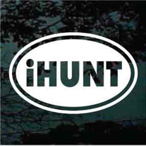 I hunt hunting oval decal sticker