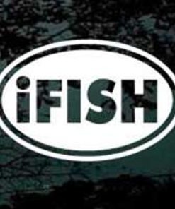 I Fish Fishing oval decal sticker