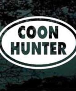 Coon Hunter Hunting Oval decal sticker