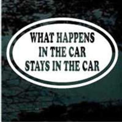 What happens in the car stays in the car decal sticker