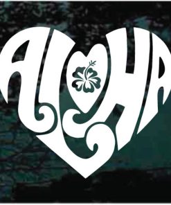 Aloha Heart hibiscus decal sticker