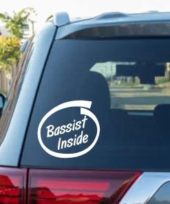 Bassist Inside Window Decal Sticker