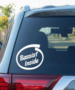 Bassist Inside Window Decal Sticker