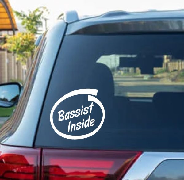 Bassist Inside Window Decal Sticker
