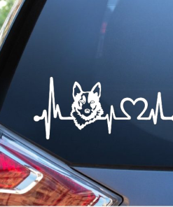 Blue Heeler Cattle Dog Love Heartbeat Window Decal Sticker