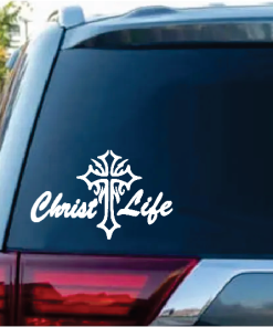 Christ Life Cross Christian stickers for your car and truck