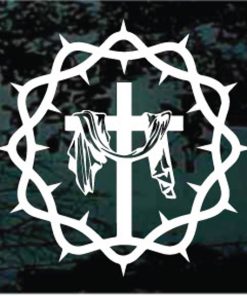 Christian Cross Crown of thorns decal sticker