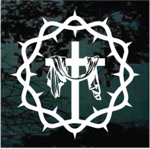 Christian Cross Crown of thorns decal sticker