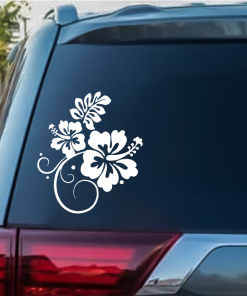 Floral Hibiscus flower window decal Sticker