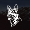 German Shepherd Head Alert Decal Sticker