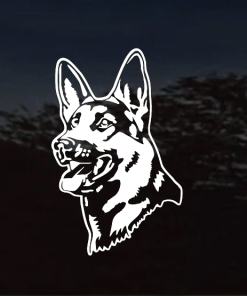 German Shepherd Head Alert Decal Sticker