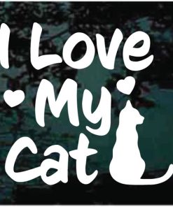 I love my cat hearts cat decal sticker