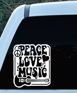 Peace Love Country Music Decal Sticker