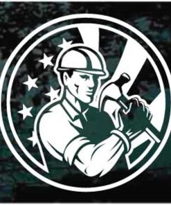 Carpenter American flag decal sticker