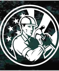 Carpenter American flag decal sticker