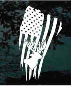 Deer head American flag decal sticker a3