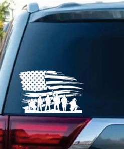 Soldier American Flag Decal Sticker