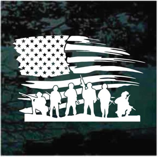 Soldier American Flag Decal sticker