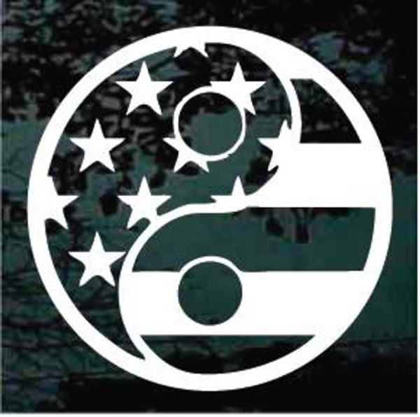 American flag yin yang decal sticker