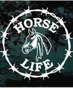 Horse Life Barbed wire round decal sticker
