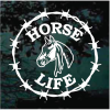 Horse Life Barbed wire round decal Sticker
