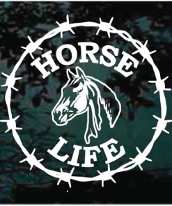 Horse Life Barbed wire round decal Sticker