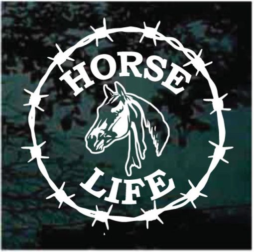 Horse Life Barbed wire round decal sticker