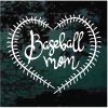 Baseball mom Heart stitches decal sticker