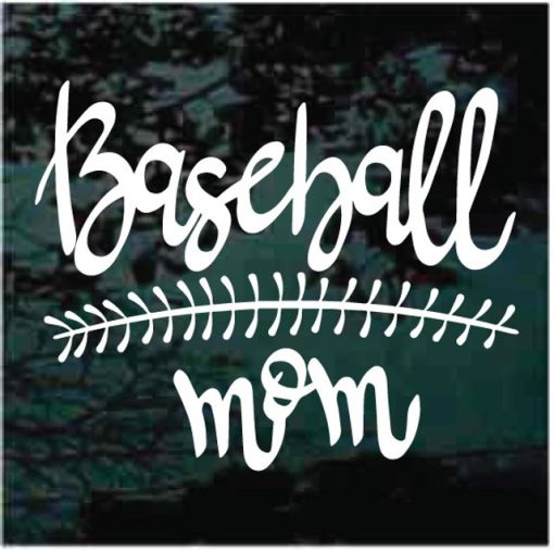 Baseball mom stitches decal sticker