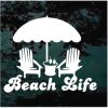 Beach Life umbrella chairs decal sticker