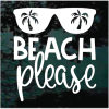 Beach Please sunglass palm trees Decal Sticker