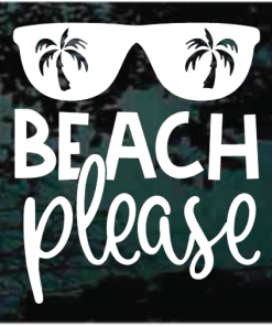 Beach Please sunglass palm trees Decal Sticker