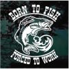 Born to fish forced to work bass fishing decal sticker