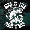 Born to fish forced to work bass Decal Sticker