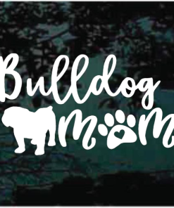 Bulldog Mom Window Decal Sticker